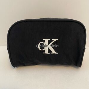 Calvin Klein CK Black Nylon Cosmetic Toiletry Travel Bag